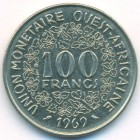 Западно-Африканские Штаты, 100 франков 1969 год