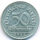 Веймарская республика, 50 пфеннигов 1922 год G