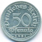 Веймарская республика, 50 пфеннигов 1921 год G