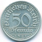 Веймарская республика, 50 пфеннигов 1921 год F