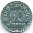 Веймарская республика, 50 пфеннигов 1921 год F (AU)