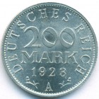 Веймарская республика, 200 марок 1923 года A (AU)