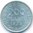 Веймарская республика, 200 марок 1923 года A (AU)