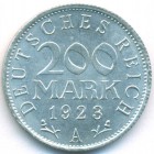 Веймарская республика, 200 марок 1923 года A (AU)