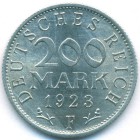 Веймарская республика, 200 марок 1923 года F (UNC)