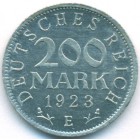 Веймарская республика, 200 марок 1923 года E (UNC)