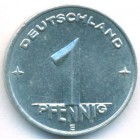 ГДР, 1 пфенниг 1950 год Е (AU) БРАК