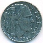 Италия, 20 чентезимо 1941 год (AU)