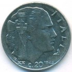 Италия, 20 чентезимо 1942 год (AU)