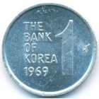 Южная Корея, 1 вон 1969 год