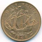 Великобритания, 1/2 пенни 1966 год (UNC)