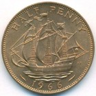 Великобритания, 1/2 пенни 1966 год (UNC)