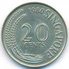 Сингапур, 20 центов 1980 год (AU)