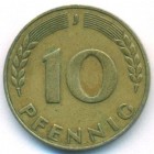 Германия, 10 пфеннигов 1949 год J