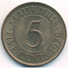 Маврикий, 5 центов 1978 год (AU)