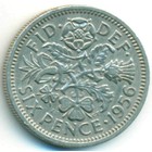 Великобритания, 6 пенсов 1956 год