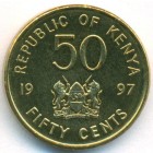 Кения, 50 центов 1997 год (UNC)