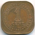 Малайя, 1 цент 1943 год