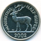 Маврикий, 1/2 рупии 2002 год (UNC)