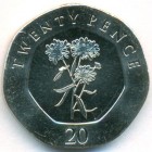 Гибралтар, 20 пенсов 2016 год  (UNC)