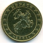 Монако, 50 евроцентов 2001 год (AU)