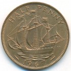 Великобритания, 1/2 пенни 1967 год (UNC)