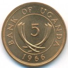 Уганда, 5 центов 1966 год (UNC)