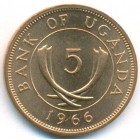 Уганда, 5 центов 1966 год (UNC)