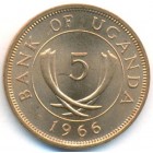 Уганда, 5 центов 1966 год (UNC)