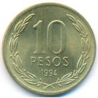 Чили, 10 песо 1994 год (UNC)