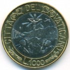 Ватикан, 1000 лир 1999 год (UNC)