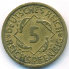 Веймарская республика, 5 рейхспфеннигов 1925 год E