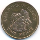 Джерси, 2 пенса 1987 год (UNC)