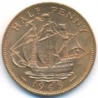 Великобритания, 1/2 пенни 1965 год (UNC)