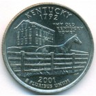 США, 25 центов 2001 год D (UNC)