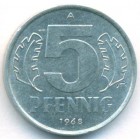 ГДР, 5 пфеннигов 1968 год