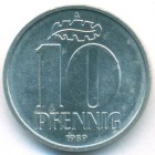 ГДР, 10 пфеннигов 1989 год (UNC)