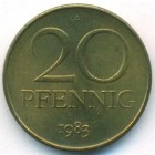 ГДР, 20 пфеннигов 1983 год (UNC)