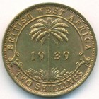 Британская Западная Африка, 2 шиллинга 1939 год KN (AU)