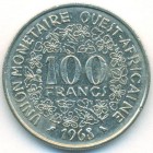Западно-Африканские Штаты, 100 франков 1968 год