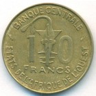 Западно-Африканские Штаты, 10 франков 1975 год