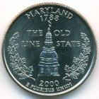 США, 25 центов 2000 год D (UNC)
