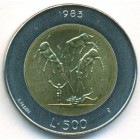 Сан-Марино, 500 лир 1983 год (UNC)