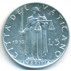 Ватикан, 5 лир 1952 год (UNC)