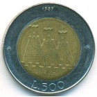 Сан-Марино, 500 лир 1987 год (AU)