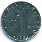Ватикан, 100 лир 1957 год (AU)