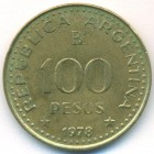 Аргентина, 100 песо 1978 год (UNC)