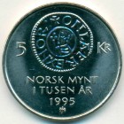 Норвегия, 5 крон 1995 год (UNC)