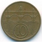Чехословакия, 10 геллеров 1929 год (AU)