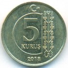 Турция, 5 курушей 2018 год (UNC)